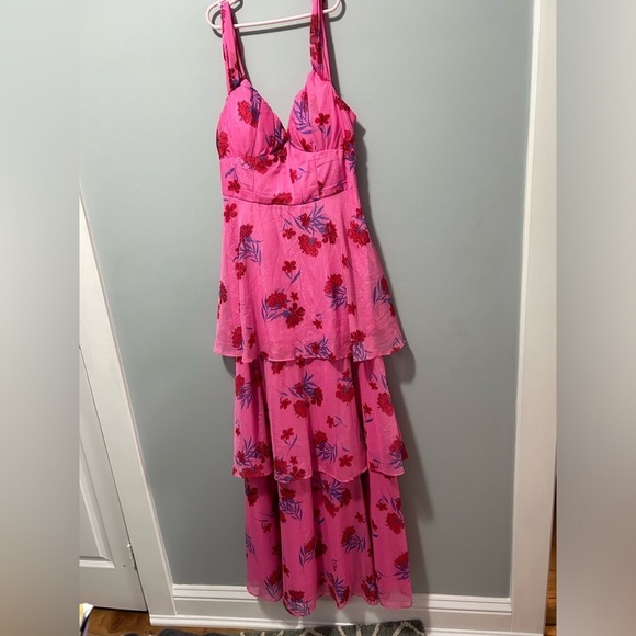 Crystal Doll Cold-shoulder pleated drape maxi/formal dress - Picture 3 of 14